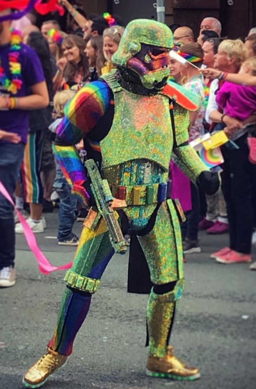 Rainbow Stormtrooper Shadowtrooper at Manchester Pride 2018